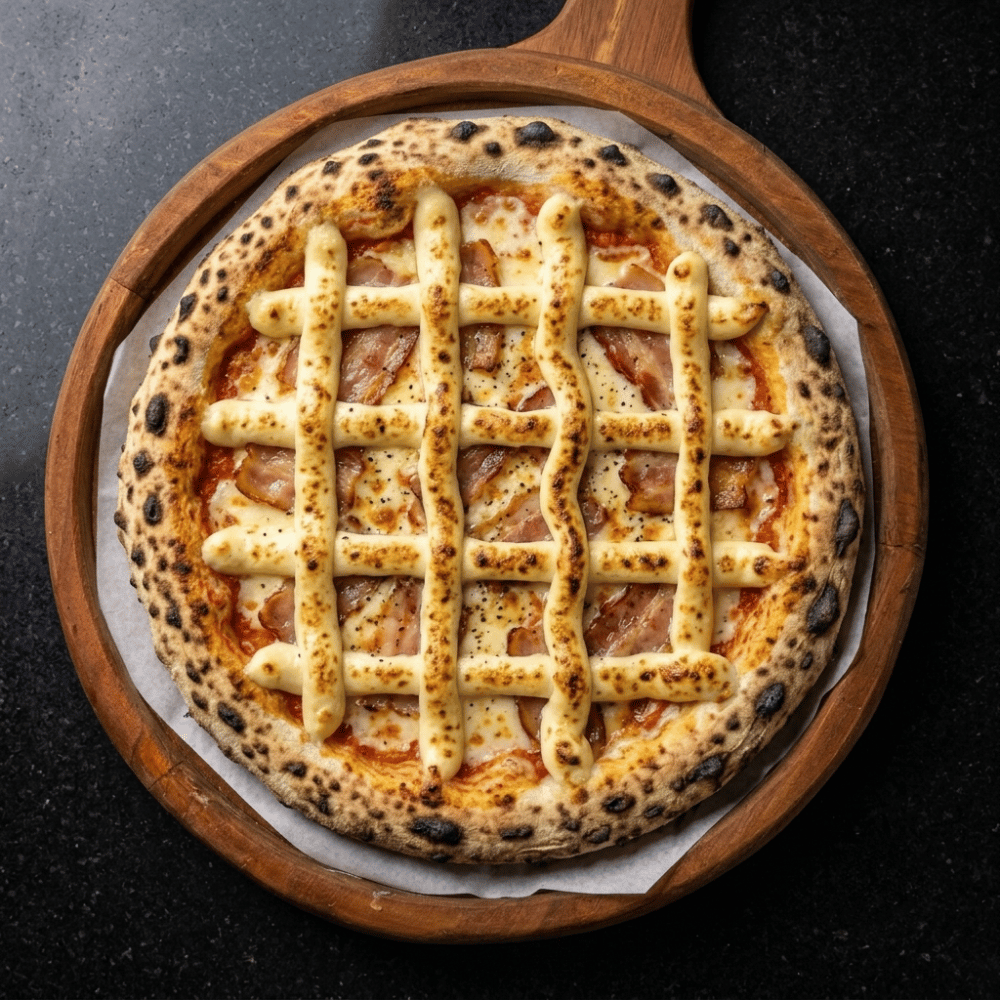 Pizza Bacon com requeijão